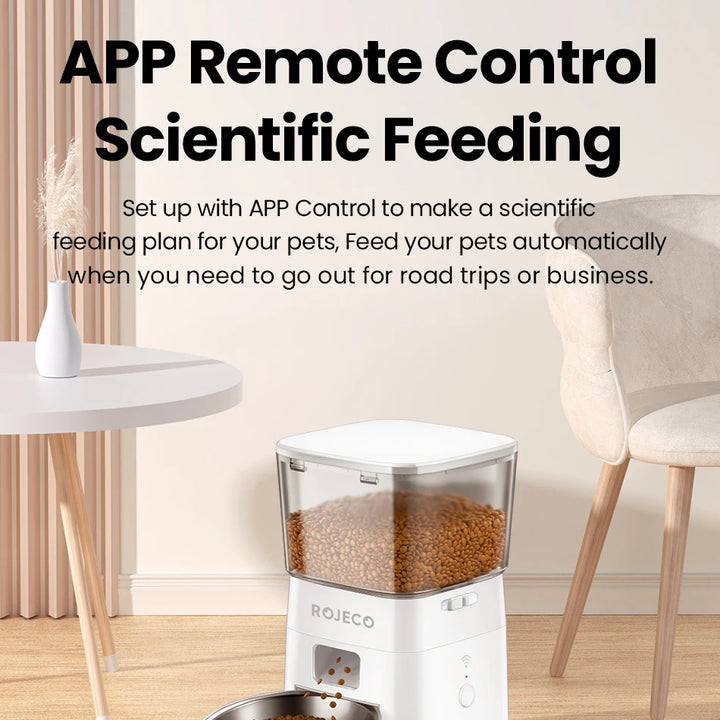 Smart Automatic Pet Feeder – Remote-Controlled Food Dispenser for Cats & Dogs