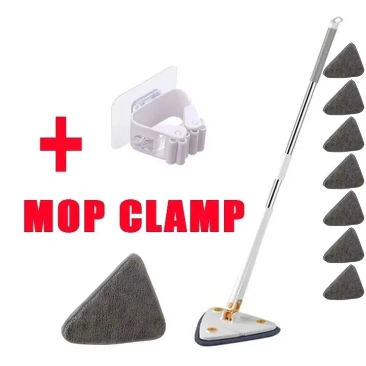 Rotatable Spin Mop – Triangle Telescopic Design for Wet/Dry Home Cleaning