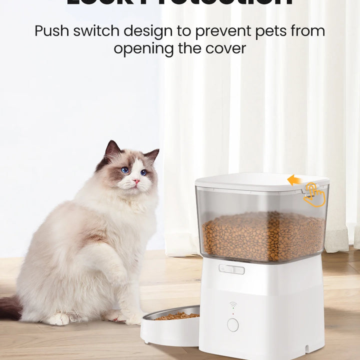 Smart Automatic Pet Feeder – Remote-Controlled Food Dispenser for Cats & Dogs