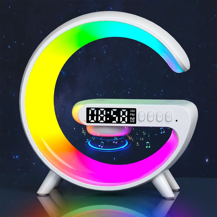 Wireless Charging Stand with RGB Light, Built-in Alarm & Speaker