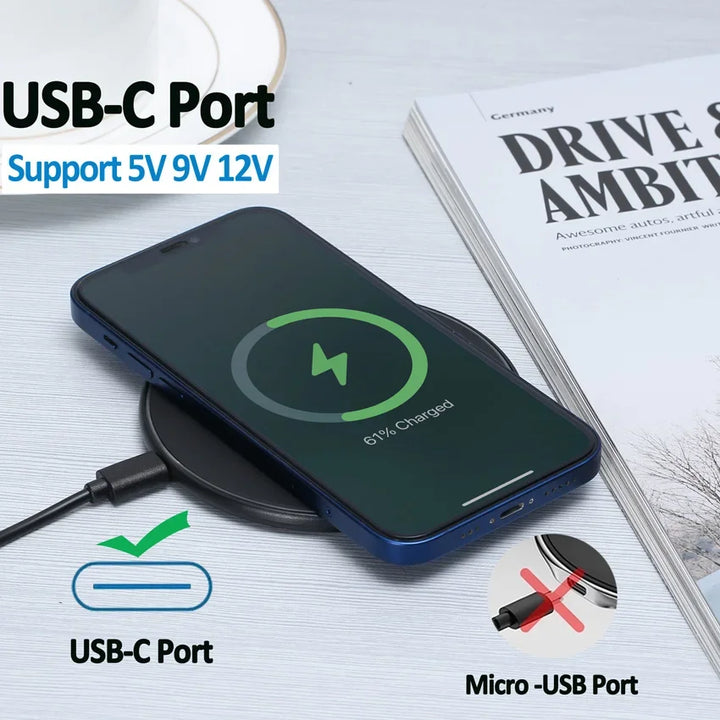 Fast Wireless Charging Pad – Compatible with iPhone & Samsung