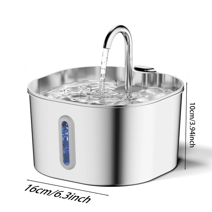 ZYFeeder Smart Pet Water Fountain – 2.2L Stainless Steel Automatic Dispenser for Cats & Dogs