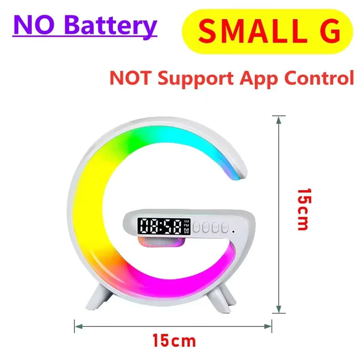 Wireless Charging Stand with RGB Light, Built-in Alarm & Speaker