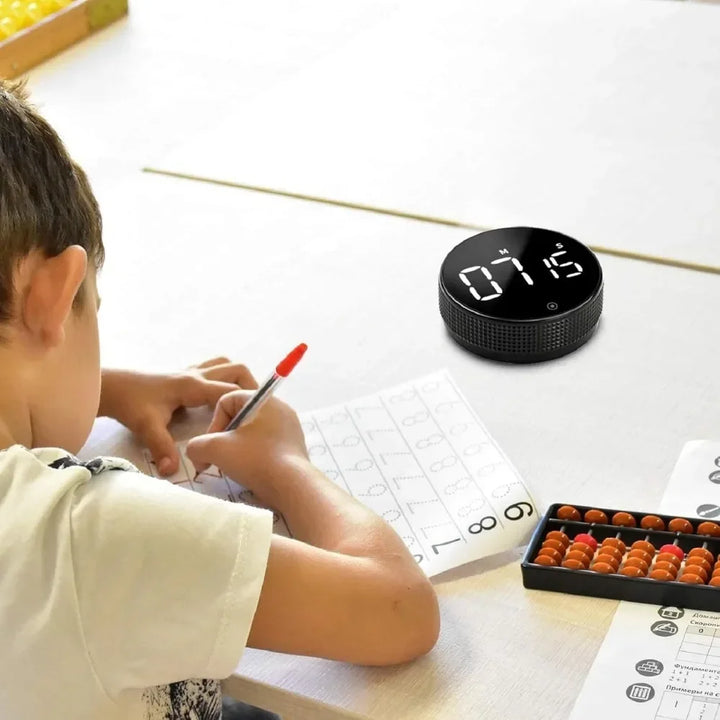 Magnetic Digital Timer – LED Display with Rotary Control for Cooking & Work