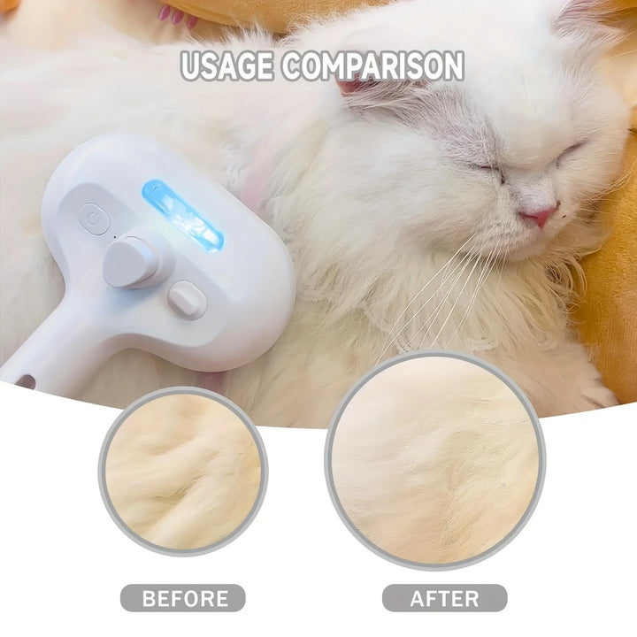 Pet Hair Remover Comb – Grooming Spray Tool with Built-In Mist for Dogs & Cats