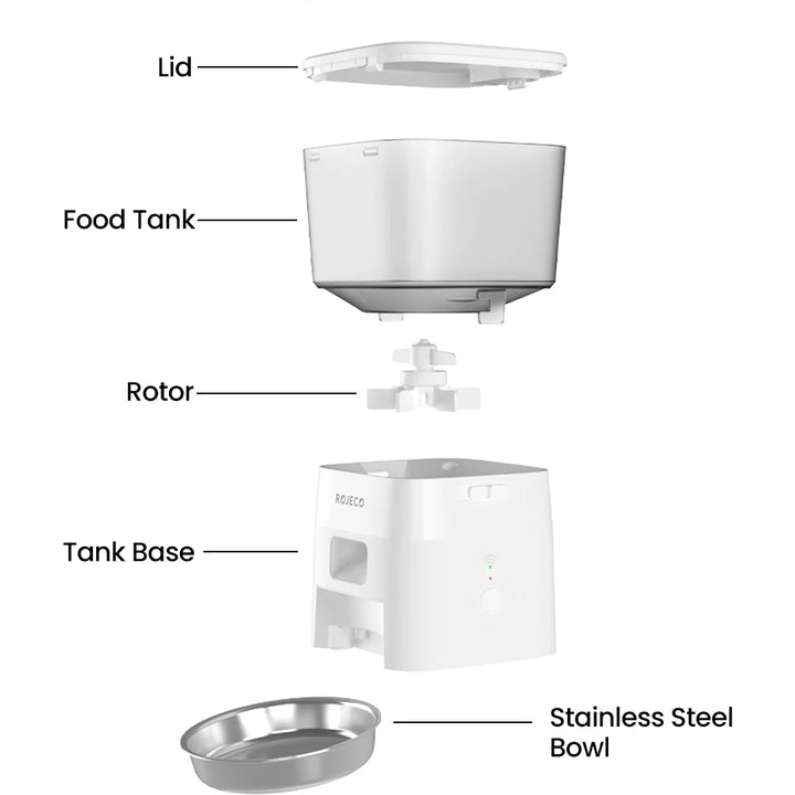 Smart Automatic Pet Feeder – Remote-Controlled Food Dispenser for Cats & Dogs