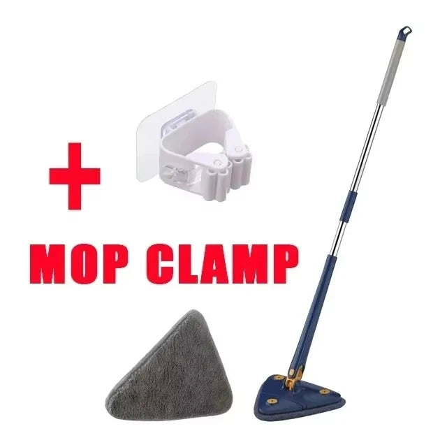 Rotatable Spin Mop – Triangle Telescopic Design for Wet/Dry Home Cleaning