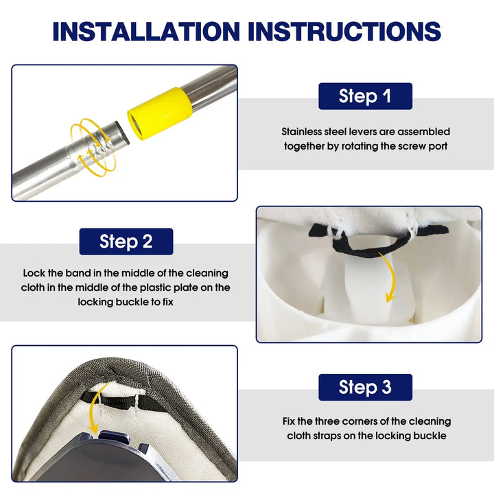 Rotatable Spin Mop – Triangle Telescopic Design for Wet/Dry Home Cleaning