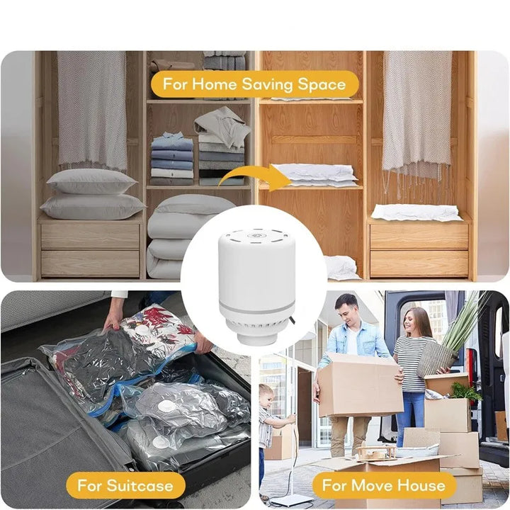 Mini Electric Vacuum Sealer – Compact Pump for Clothes & Food Storage