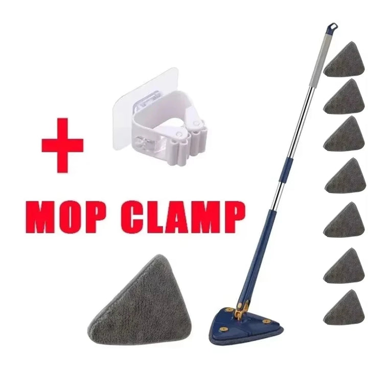 Rotatable Spin Mop – Triangle Telescopic Design for Wet/Dry Home Cleaning