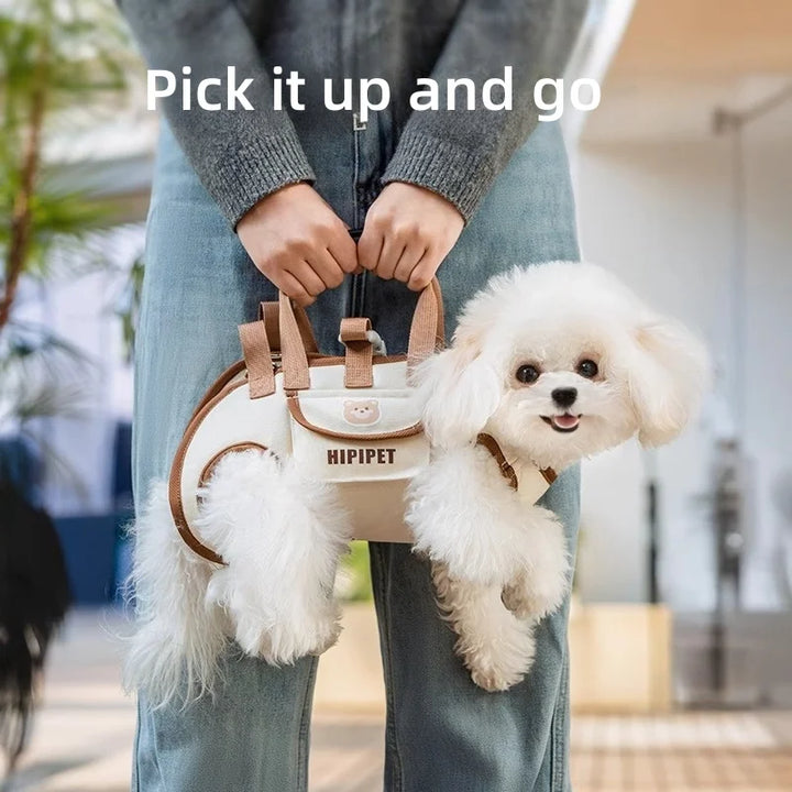 Portable Dog Backpack – Double-Shoulder Pet Carrier with Crossbody Strap