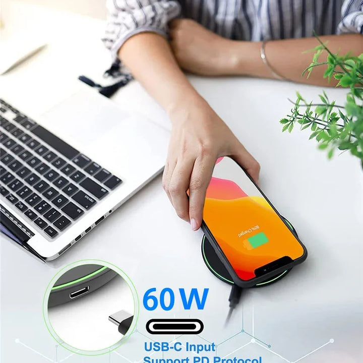 Fast Wireless Charging Pad – Compatible with iPhone & Samsung