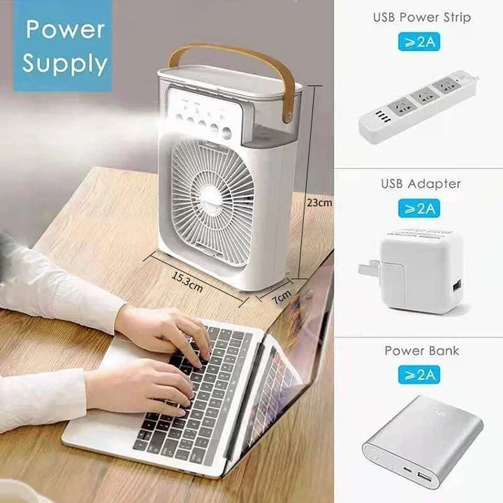 Compact Air Cooler – 3-in-1 Cooling, Humidifying & Night Light