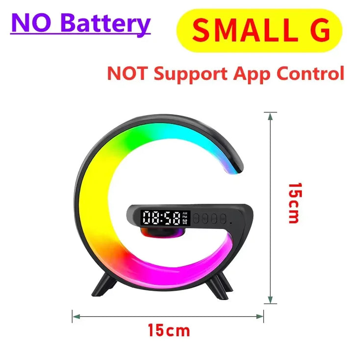 Wireless Charging Stand with RGB Light, Built-in Alarm & Speaker