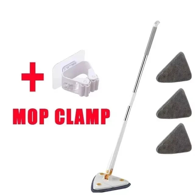 Rotatable Spin Mop – Triangle Telescopic Design for Wet/Dry Home Cleaning