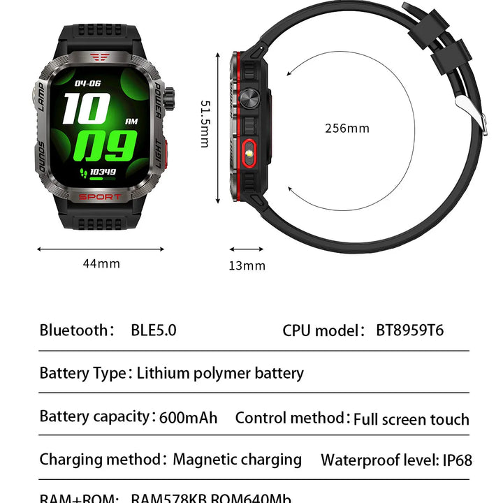 Men´s pro smartwatch-waterproof design with fitness & cal features
