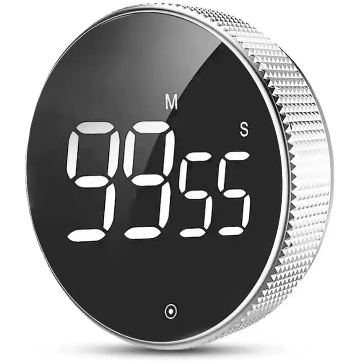 Magnetic Digital Timer – LED Display with Rotary Control for Cooking & Work