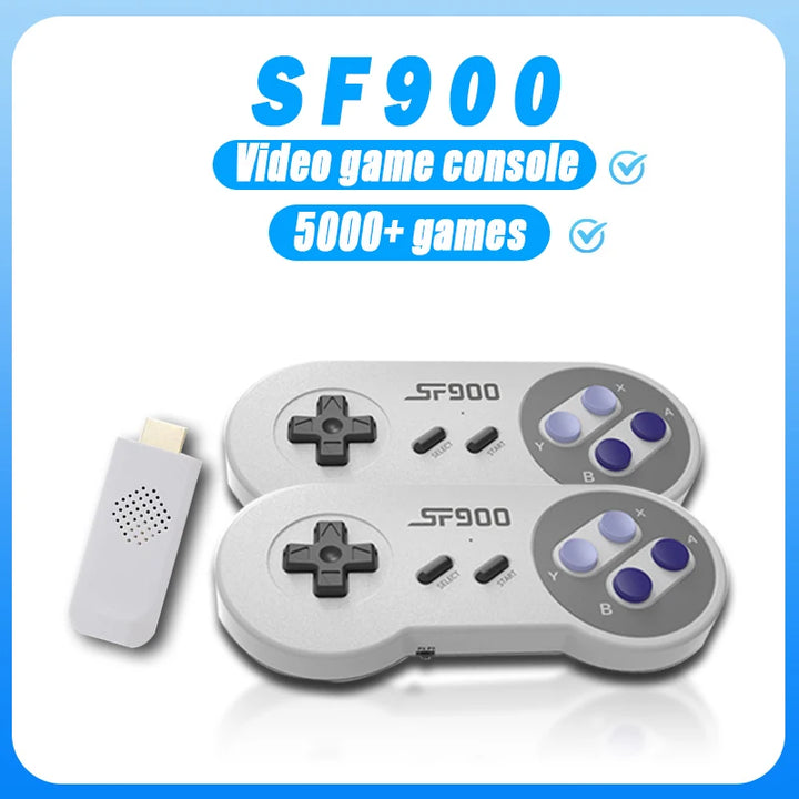 SF900 Retro Console – HDMI Plug & Play with 5000 Games & Wireless Controllers